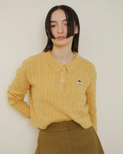 Load image into Gallery viewer, ILP New Parisian Cashmere Cable Crop Knit Yellow