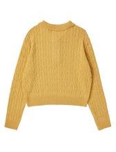 Load image into Gallery viewer, ILP New Parisian Cashmere Cable Crop Knit Yellow