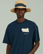 Load image into Gallery viewer, ILP Hand Made Art Work Dog Detail T-Shirt Navy