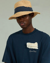 Load image into Gallery viewer, ILP Hand Made Art Work Dog Detail T-Shirt Navy