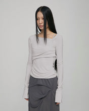 将图片加载到图库查看器,FLARE UP Layered Bustier Long Sleeve Cloud White
