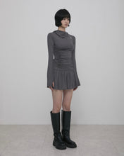 将图片加载到图库查看器,FLARE UP Hooded High Neck Dress Charcoal
