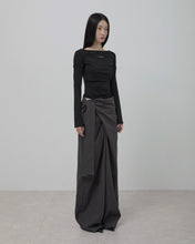 Load image into Gallery viewer, FLARE UP Layered Wrap Trousers Charcoal