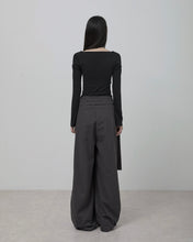 Load image into Gallery viewer, FLARE UP Layered Wrap Trousers Charcoal