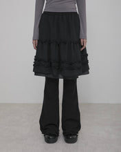将图片加载到图库查看器,FLARE UP Layered Ruffle Skirt Pants Black