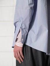 Load image into Gallery viewer, UNALLOYED Layered Cuffs Stripe Shirt Blue