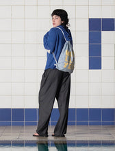 Load image into Gallery viewer, UNALLOYED Logo Gingham Check Gym Sack Blue