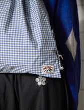Load image into Gallery viewer, UNALLOYED Logo Gingham Check Gym Sack Blue