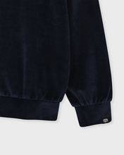 Load image into Gallery viewer, Fallett Velour Collar Sweatshirt Navy