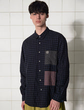Load image into Gallery viewer, UNALLOYED Pocket Gingham Check Shirt Navy