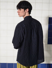 Load image into Gallery viewer, UNALLOYED Pocket Gingham Check Shirt Navy