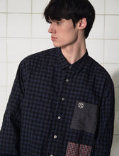 Load image into Gallery viewer, UNALLOYED Pocket Gingham Check Shirt Navy