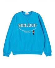 Load image into Gallery viewer, ILP New Parisian Dog Suede Logo Sweatshirt Blue