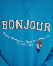 Load image into Gallery viewer, ILP New Parisian Dog Suede Logo Sweatshirt Blue