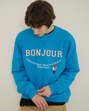 Load image into Gallery viewer, ILP New Parisian Dog Suede Logo Sweatshirt Blue