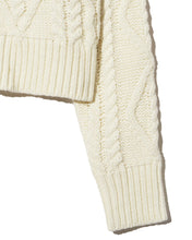 Load image into Gallery viewer, Kijun Cable Knit Zip-Up Ivory