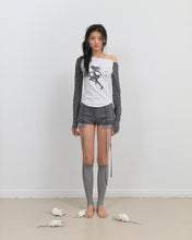 Load image into Gallery viewer, OJOS Star Raglan Long Sleeve Top Charcoal