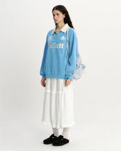 Load image into Gallery viewer, Fallett Velour Collar Sweatshirt Melange Sky Blue
