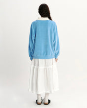 Load image into Gallery viewer, Fallett Velour Collar Sweatshirt Melange Sky Blue