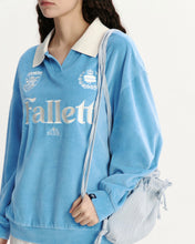 Load image into Gallery viewer, Fallett Velour Collar Sweatshirt Melange Sky Blue