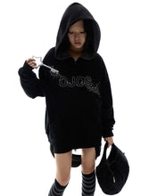 Load image into Gallery viewer, OJOS Hotfix Logo Hoodie Zip-up Black