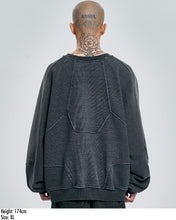 Load image into Gallery viewer, AJOBYAJO Paneled Denim Sweatshirt Black