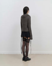 Load image into Gallery viewer, OJOS Tassel Collar Knit Cardigan Charcoal