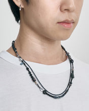 Load image into Gallery viewer, AJOBYAJO Black Light Beads Layered Necklace Black