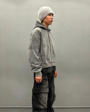 将图片加载到图库查看器,BLR Bleached Curved Incision Sweat Zip-Up Hoodie Grey