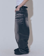 Load image into Gallery viewer, BLR Embossed Wave Washing Wide Denim Pants Light Blue
