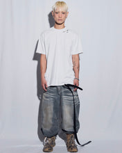 将图片加载到图库查看器,BLR Embossed Wave Washing Wide Denim Pants Light Blue