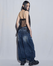 Load image into Gallery viewer, BLR Dirty Oil Washed Wide Denim Pants Blue