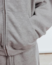 Load image into Gallery viewer, Adlielos Born To Burn Cover Zip-Up Hoodie Melange Grey