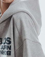 Load image into Gallery viewer, Adlielos Born To Burn Cover Zip-Up Hoodie Melange Grey