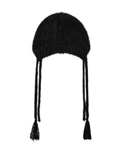 Load image into Gallery viewer, OJOS Double Strap Angora Beanie Black