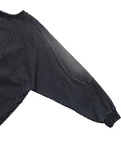 Load image into Gallery viewer, AJOBYAJO Paneled Denim Sweatshirt Black