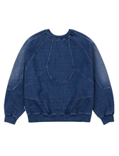Load image into Gallery viewer, AJOBYAJO Paneled Denim Sweatshirt Blue