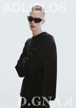 Load image into Gallery viewer, Adlielos Side Lace-Up Sweatshirt Black