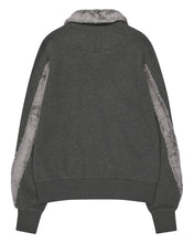 Load image into Gallery viewer, OJOS Fur Trim Jersey Zip-up Charcoal