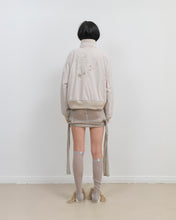 Load image into Gallery viewer, OJOS Curved Cut Layered Tee Warm Grey