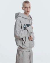 Load image into Gallery viewer, Adlielos Born To Burn Cover Zip-Up Hoodie Melange Grey