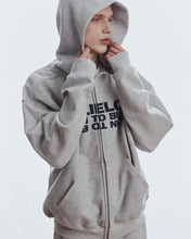 Load image into Gallery viewer, Adlielos Born To Burn Cover Zip-Up Hoodie Melange Grey
