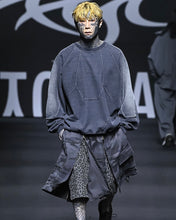 Load image into Gallery viewer, AJOBYAJO Paneled Denim Sweatshirt Black