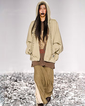 Load image into Gallery viewer, AJOBYAJO Laced Multi-Drawstring Zip-Up Hoodie Beige