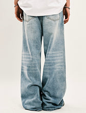 Load image into Gallery viewer, DWSE One Way Washed Wide Denim Pants Light Blue
