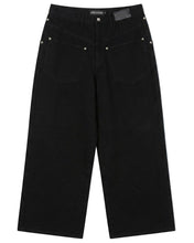 Load image into Gallery viewer, Adlielos A601 Helios Reverse Wide Denim Pants Black