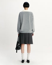 Load image into Gallery viewer, Fallett Velour Collar Sweatshirt Melange Grey