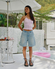 Load image into Gallery viewer, Bitter Cells Rachel Pearl Denim Shorts Light Blue