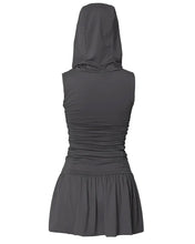 将图片加载到图库查看器,FLARE UP Hooded High Neck Dress Charcoal