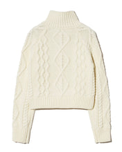 Load image into Gallery viewer, Kijun Cable Knit Zip-Up Ivory